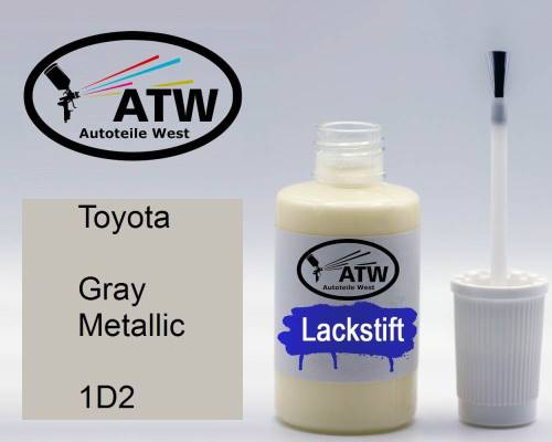 Toyota, Gray Metallic, 1D2: 20ml Lackstift, von ATW Autoteile West.